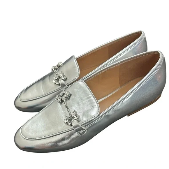 NEW Nine West Bennit Slip-On Round Toe Dress Loafers in Metallic Silver - Size 8 - Picture 5 of 9